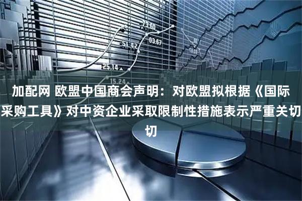 加配网 欧盟中国商会声明：对欧盟拟根据《国际采购工具》对中资企业采取限制性措施表示严重关切